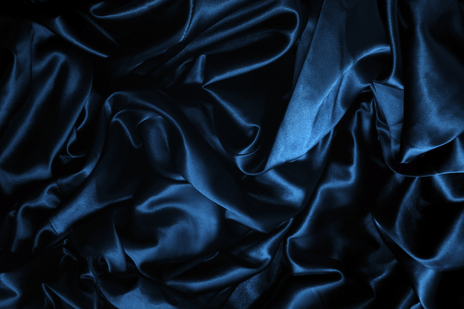 texture of a dark blue silk